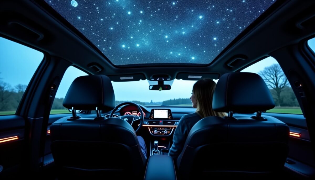 Découvrez le mystère du ciel étoilé à l'intérieur d'une voiture : une expérience immersive et féerique